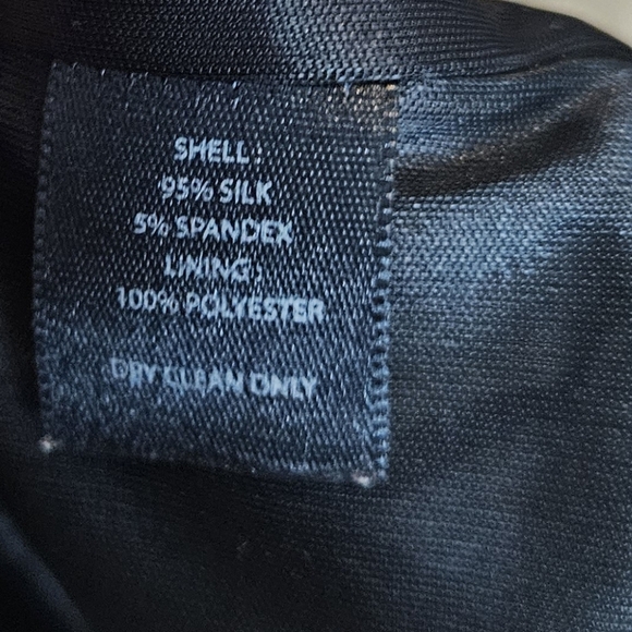 White House Black Market Silk Spandex Blend Shift Dress Lined Abstract sz Large - Picture 10 of 10